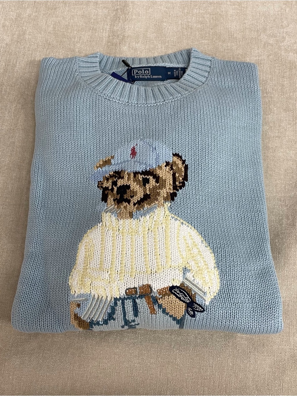 Polo by Ralph Lauren Baby Blue Bear Intarsia Crewneck Sweater - Picture 2 of 8